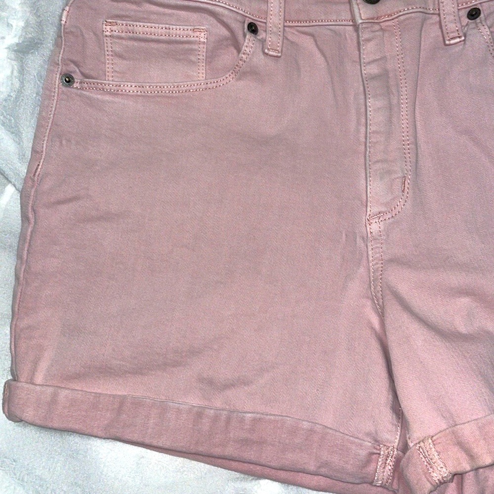 Universal Thread High Rise Midi Rolled Up Hem Jean Shorts Size 16 - Picture 5 of 11
